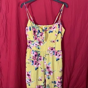 XHILARATION Yellow & Pink Floral Romper